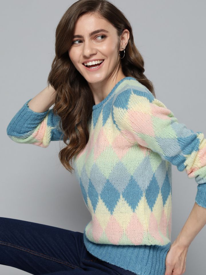 Printed shop pullover sweater