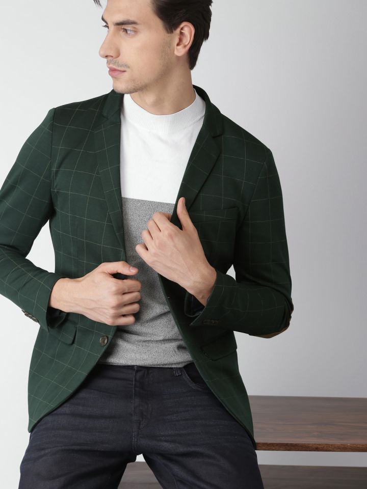 Green check blazer mens sale