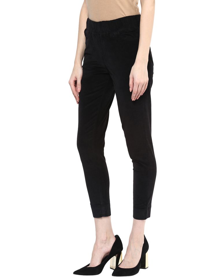 Buy Xpose Black Relaxed Fit Corduroy Jeggings Jeggings for Women