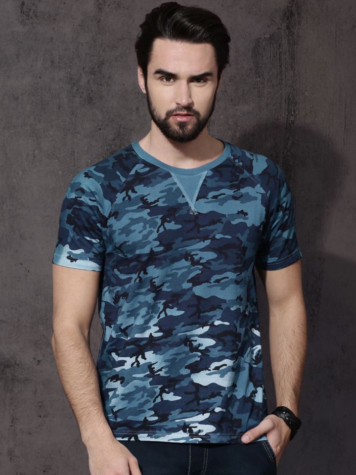 Camouflage t sale shirt blue