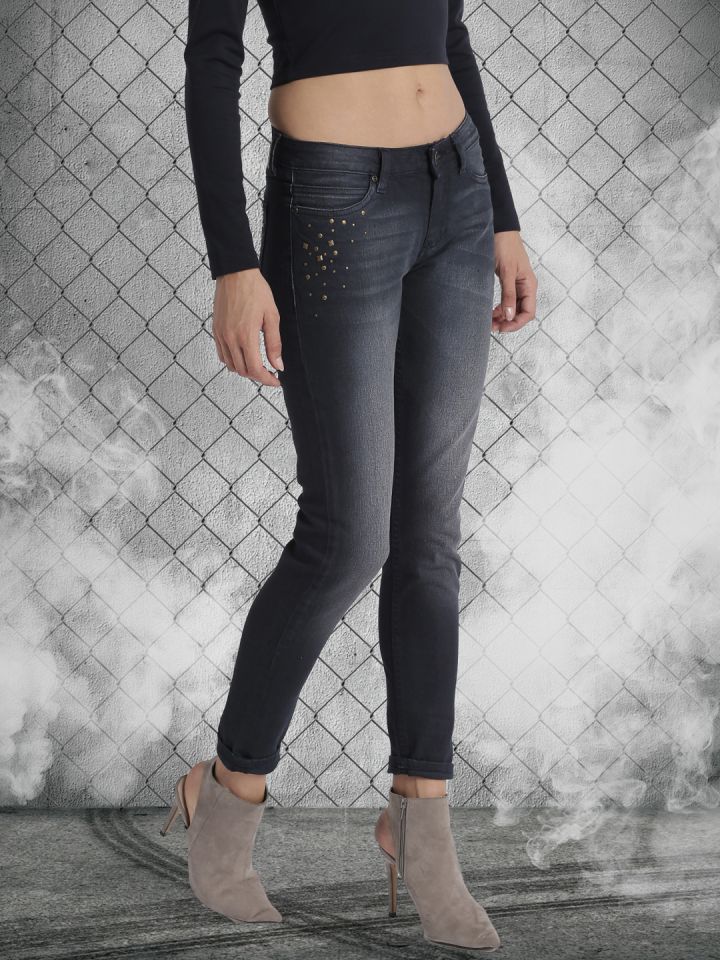 myntra black jeans for ladies