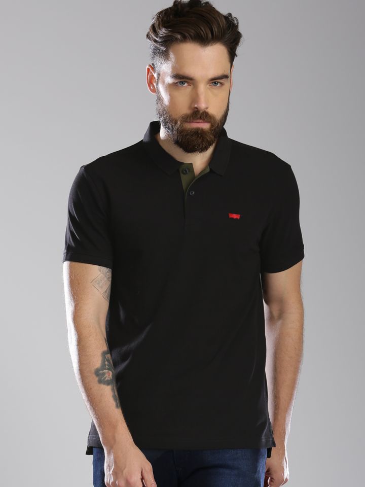 levis black polo t shirt