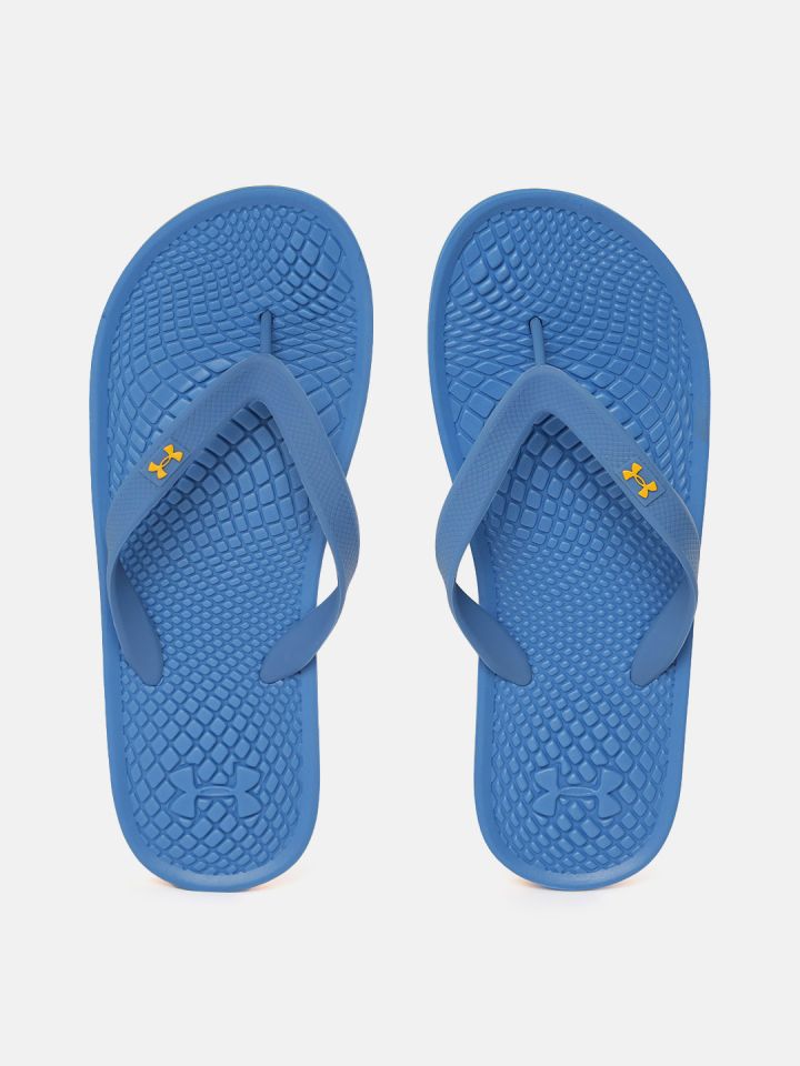 UNDER ARMOUR Men Blue Brand Logo Printed Atlantic Dune Thong Flip Flops