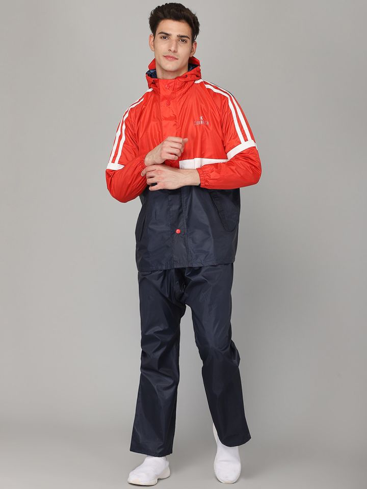 Buy THE CLOWNFISH Men Blue Orange Colourblocked Waterproof
