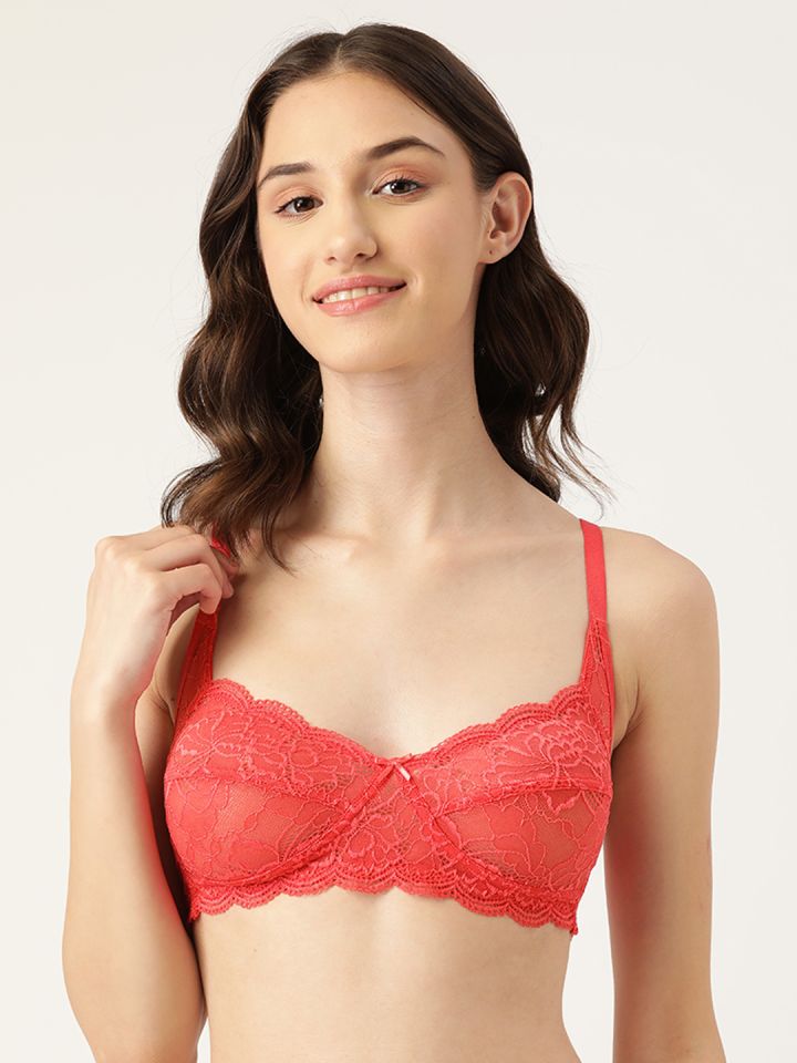 Leading Lady Red Floral Lace Bra LL-1027