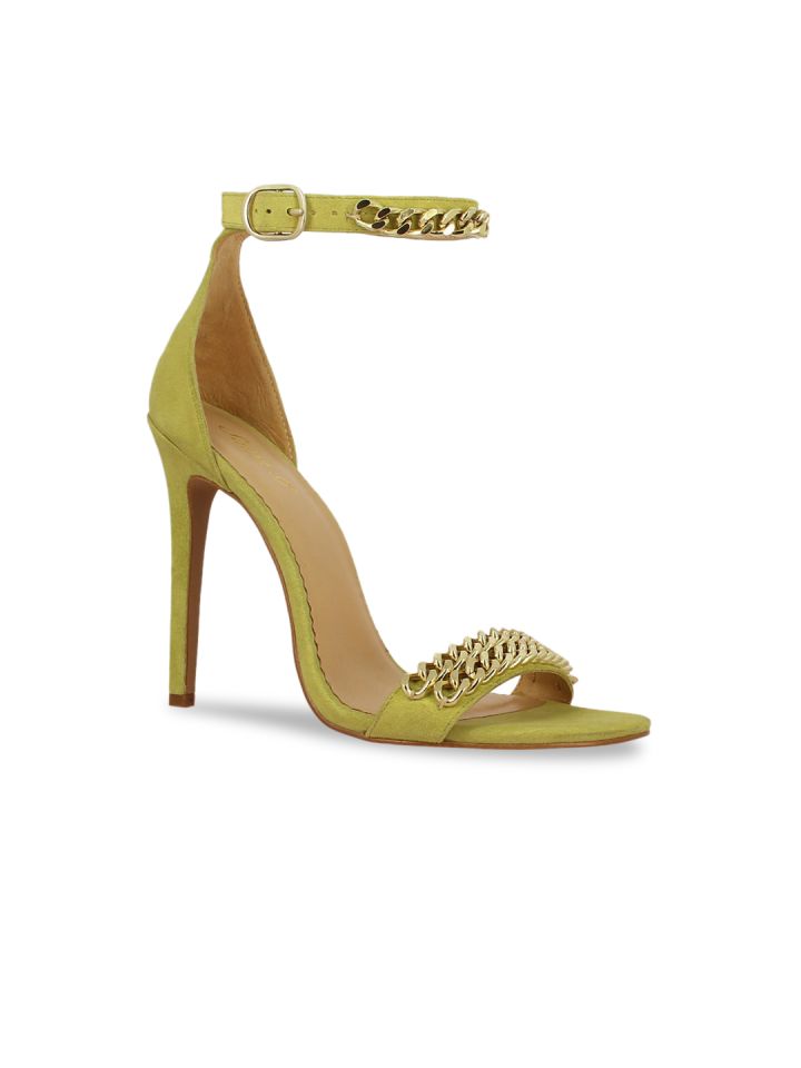 Buy Saint G Women Gold Chain Detail Mint Leather Stiletto Heels