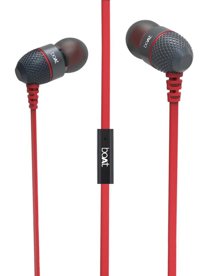 Buy BoAt Black Red BassHeads 225 In Ear Super Extra Bass