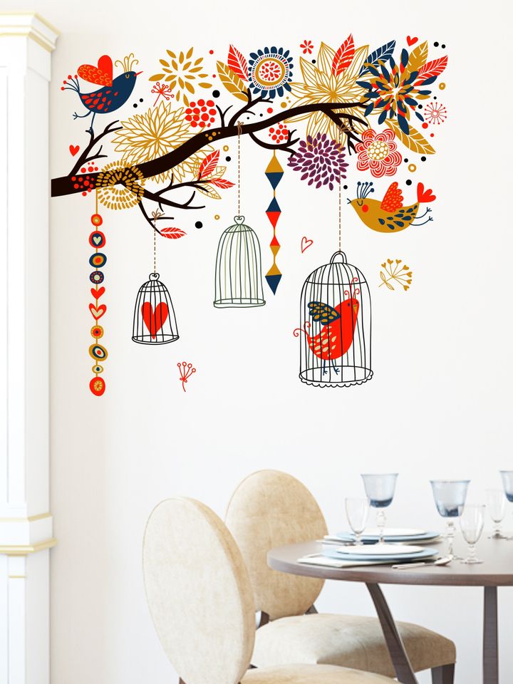 Buy Aspire Multicoloured Branch With Bird Cages Wall Art Wall Decor For Unisex 1839697 Myntra