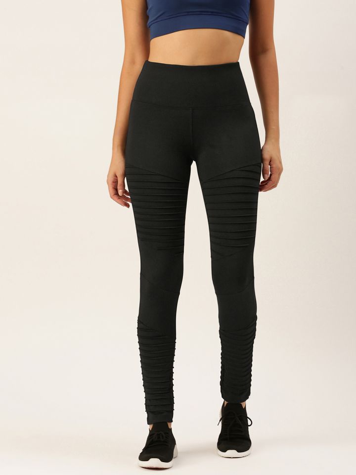FOREVER 21 Women Black Solid High Rise Leggings
