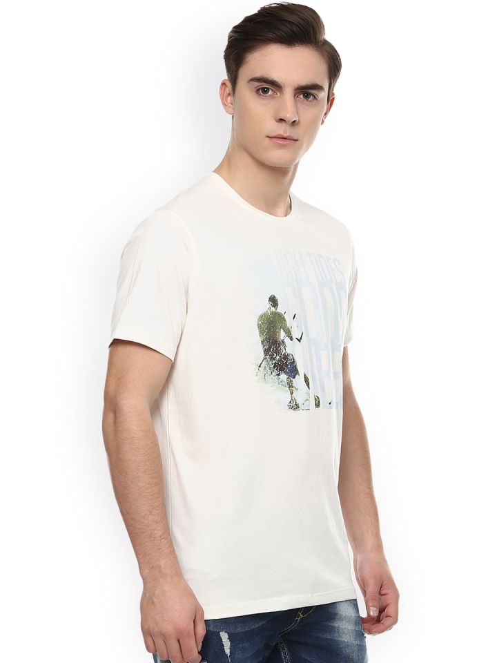 Buy SPYKAR Men Peach Printed Round Neck T Shirt Tshirts for Men
