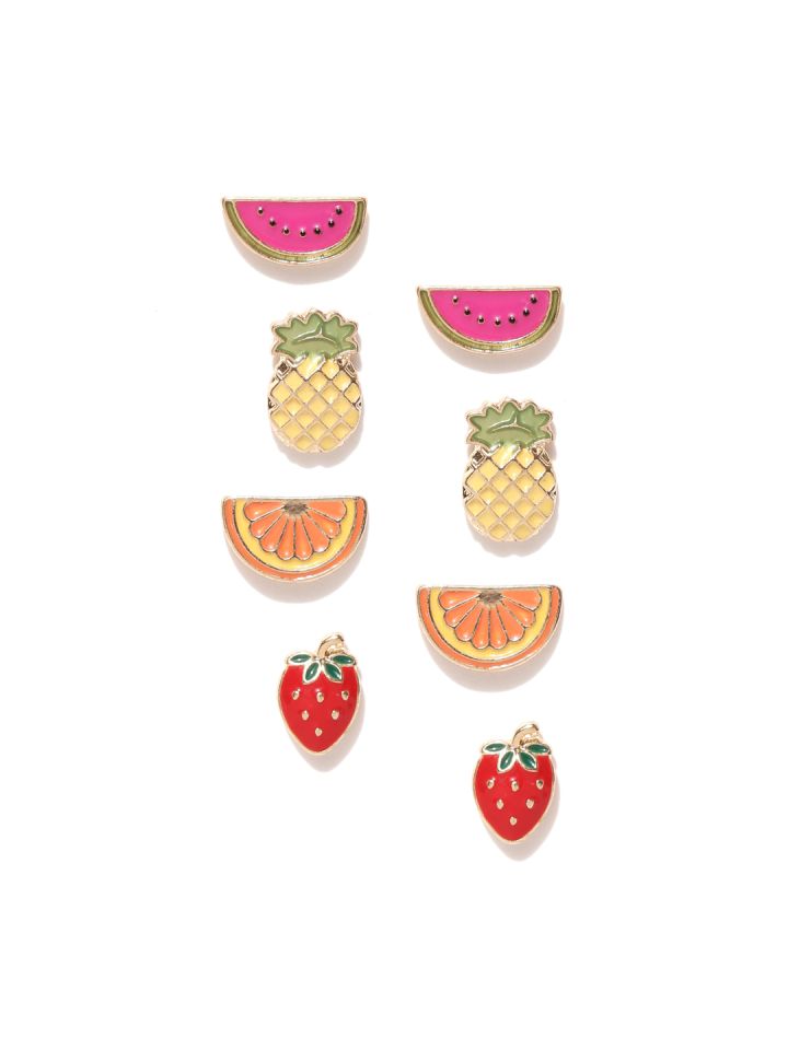 FOREVER 21 Set of 4 Fruit Shaped Stud Earrings