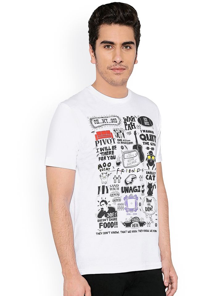 Doodle Printed Round Neck Pure Cotton T 