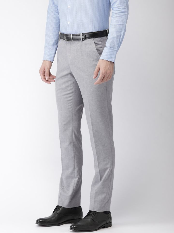 Buy Men Olive Green Solid Slim Fit Formal Trousers online  Looksgudin