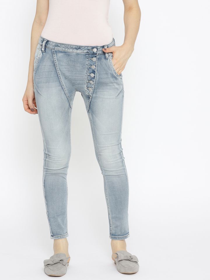 Buy Alcott Women Blue Carrot Fit Stretchable Jeans Jeans For