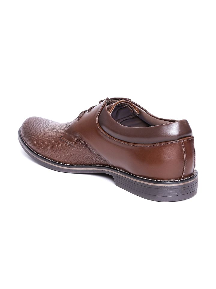 Buy Escaro Men Brown Hand Stitched Textured Genuine Leather Formal