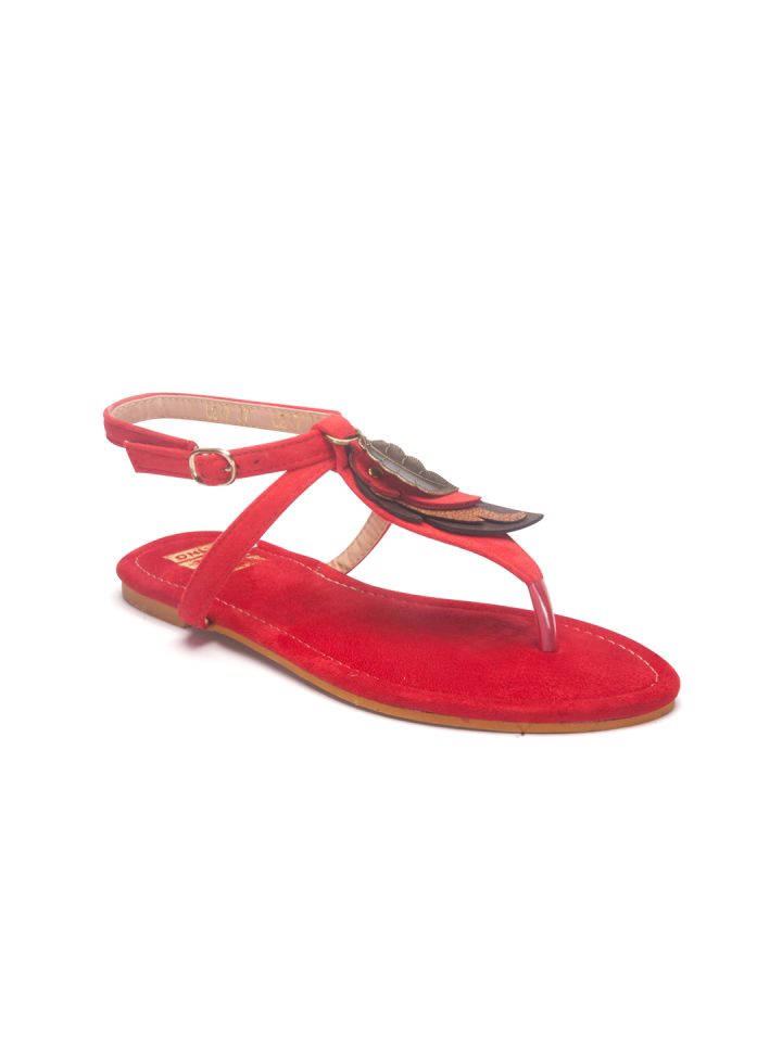womens red suede flats