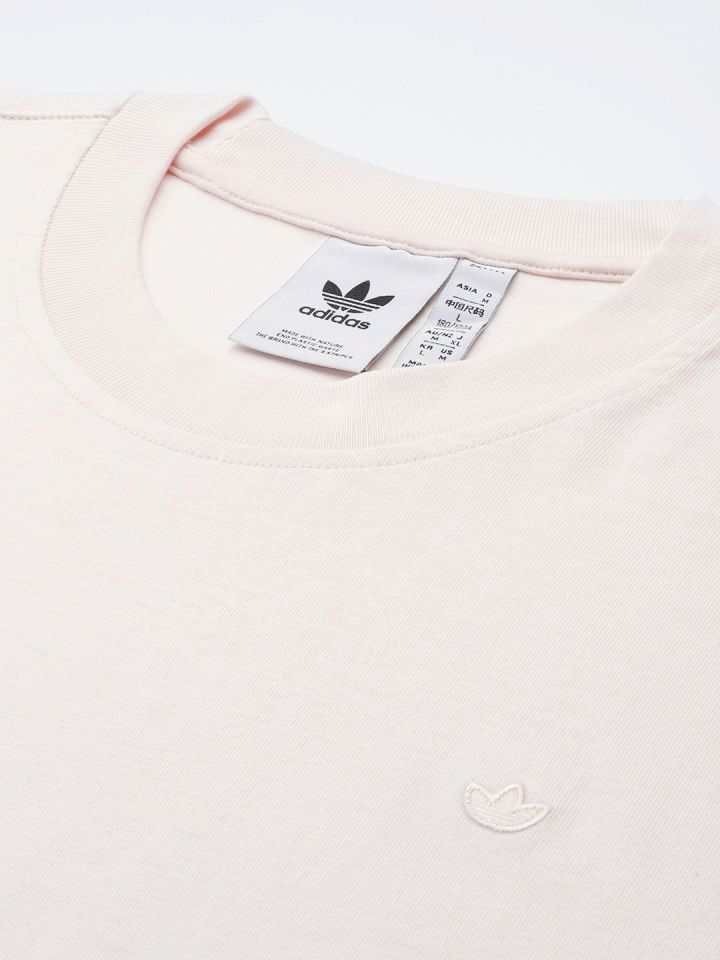 ADIDAS Originals Men Off White Pure Cotton Solid C T shirt