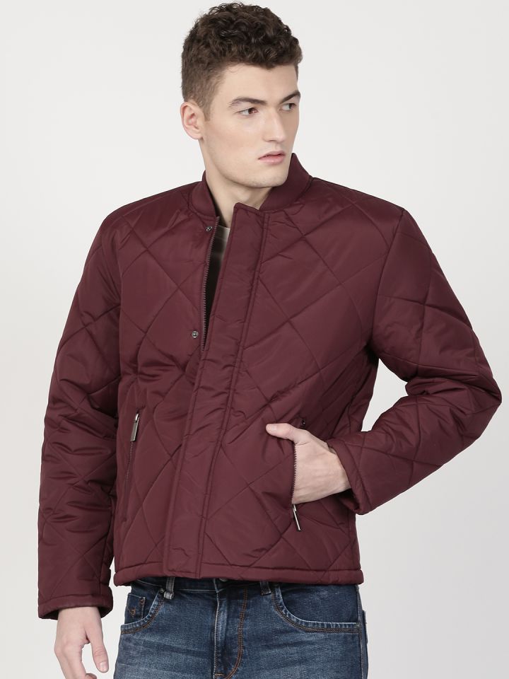 Mens burgundy store quilted jacket
