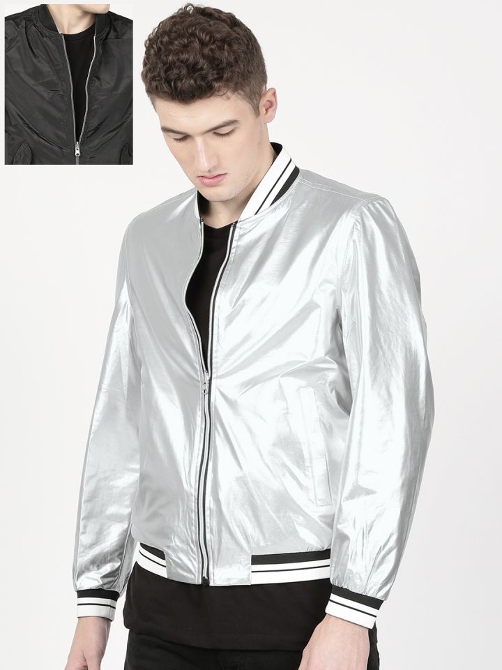 Metallic bomber jacket mens online