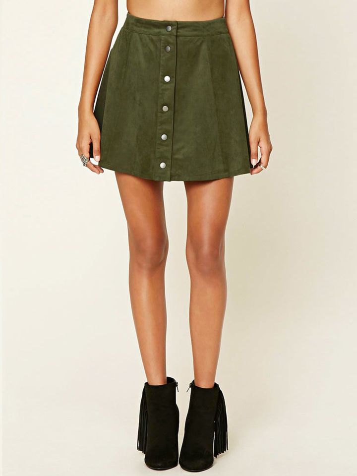 Green velvet hot sale skirt forever 21