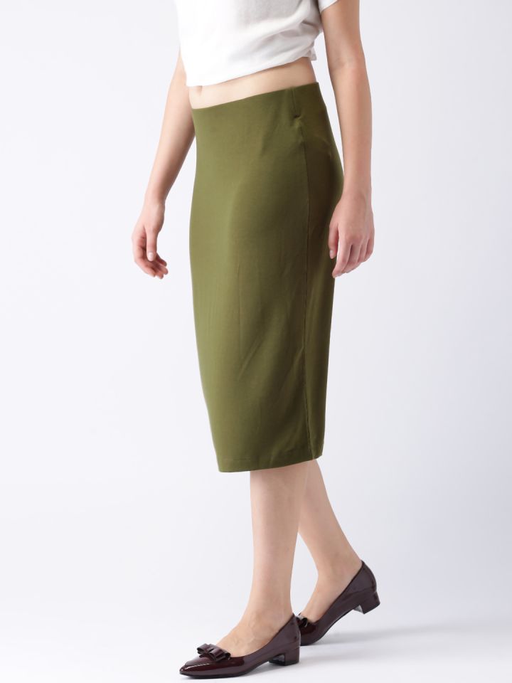 Olive green pencil deals skirt forever 21