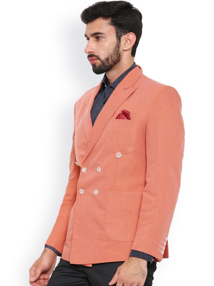 Orange double breasted coat hot sale