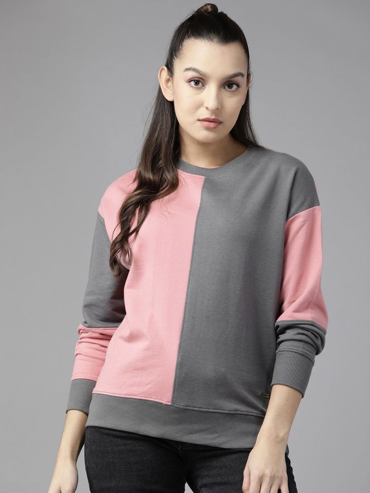 Buy The Roadster Lifestyle Co. Women Colourblocked Sweatshirt