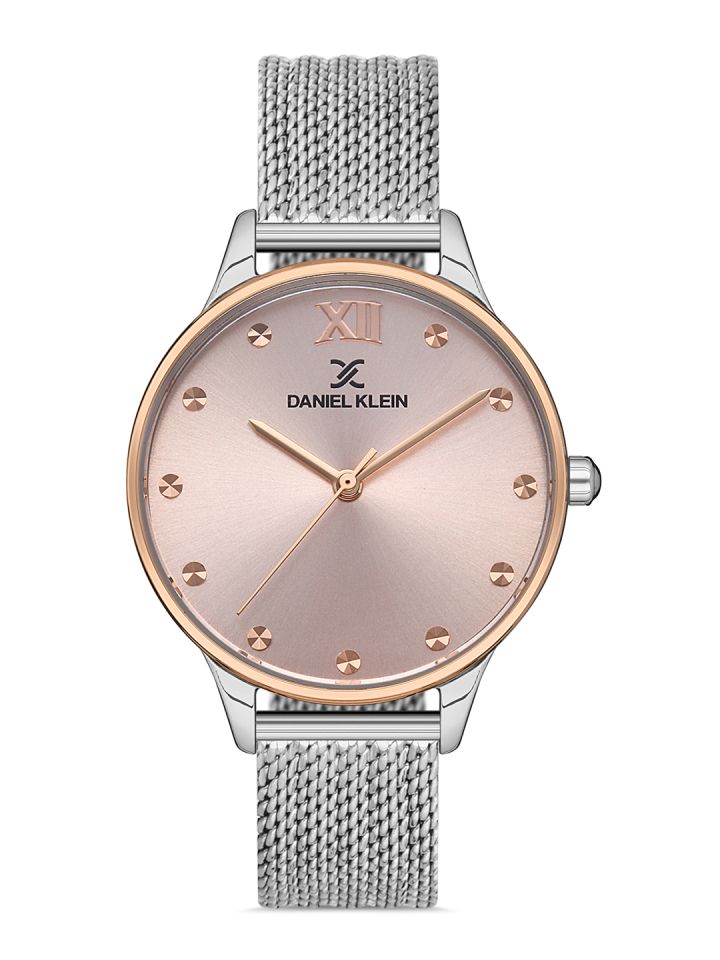 Daniel klein silver toned dial watch top