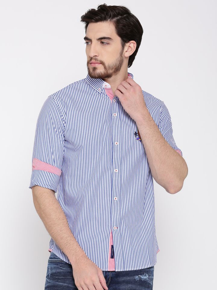 Buy Red Tape Men Blue Striped Casual Shirt Shirts For Men