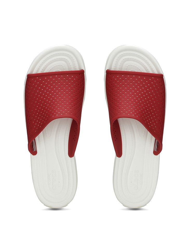 red croc flip flops