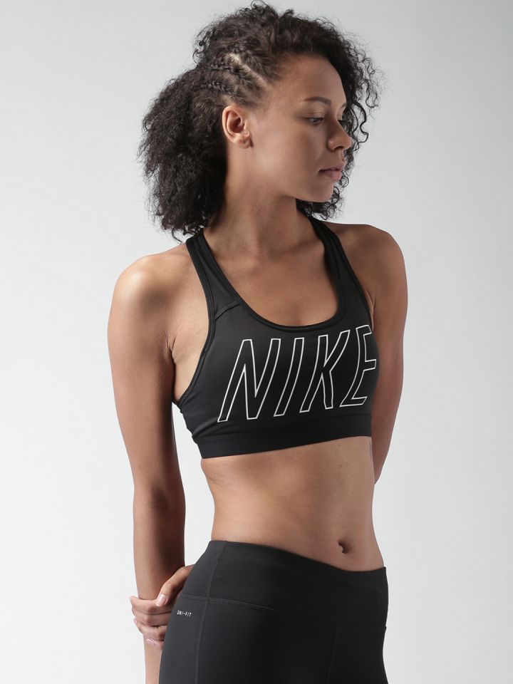 Buy Nike Black AS Pro Classic Logo Read Printed Non Wired Heavily Padded  Sports Bra - Bra for Women 1865340