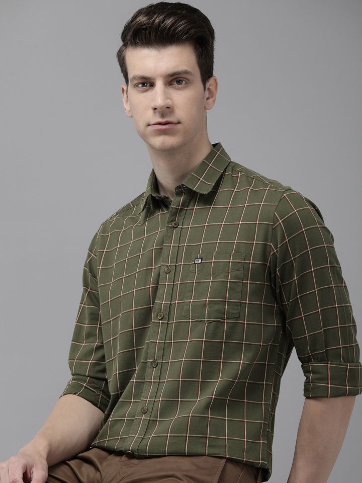 Buy Arrow Sport Men Pure Cotton Original Slim Fit Checked Casual