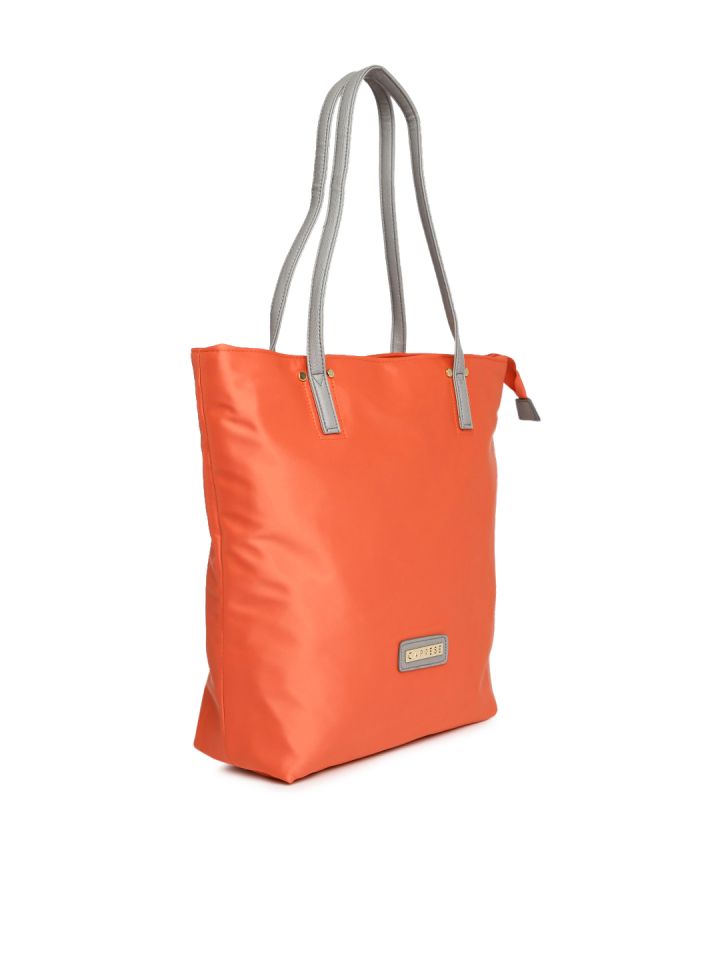 Buy Caprese Coral Orange Solid Tote Bag Handbags for Women
