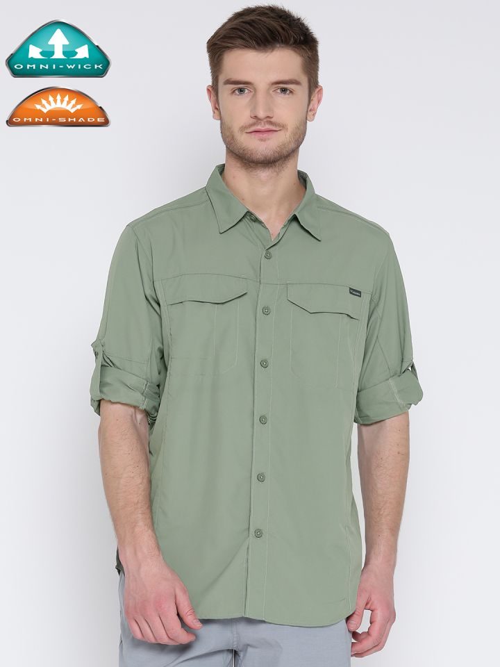 Buy Columbia Men Olive Green Silver Ridge Outdoor Shirt Shirts For Men 1869123 Myntra