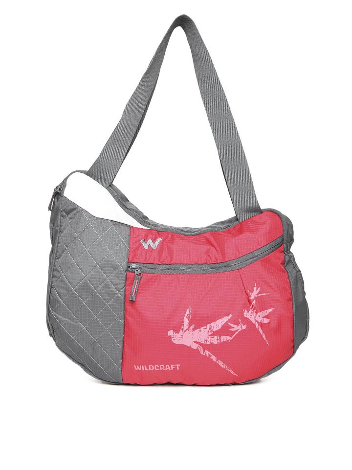 Buy Wildcraft Unisex Pink Grey Hobo L Printed Messenger Bag