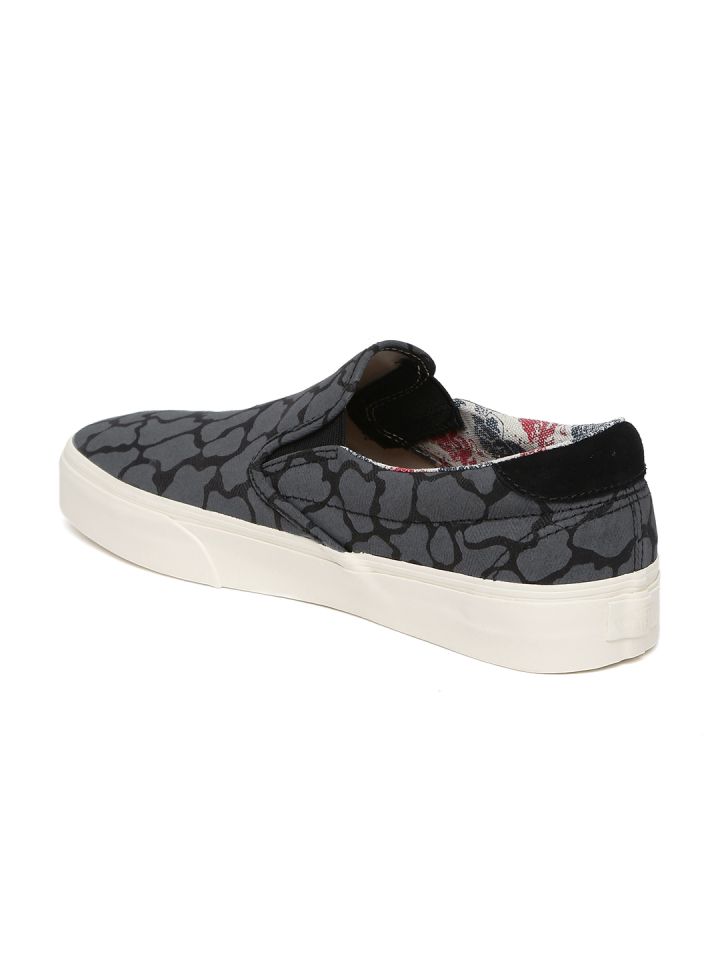 Charcoal vans slip ons best sale