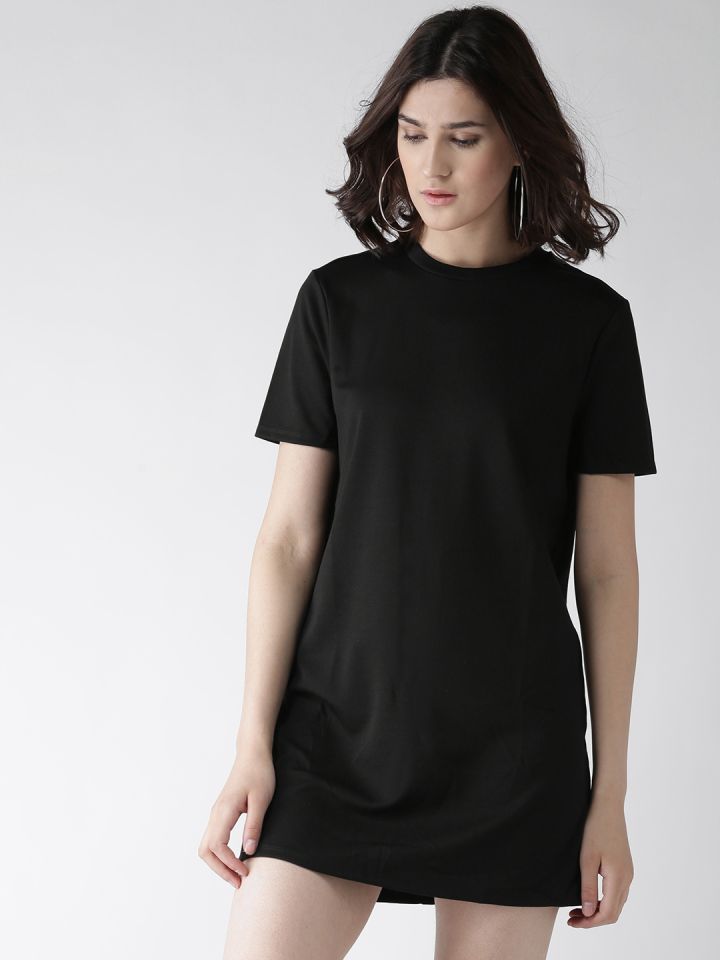 Buy FOREVER 21 Women Black Solid T Shirt Dress Dresses for Women