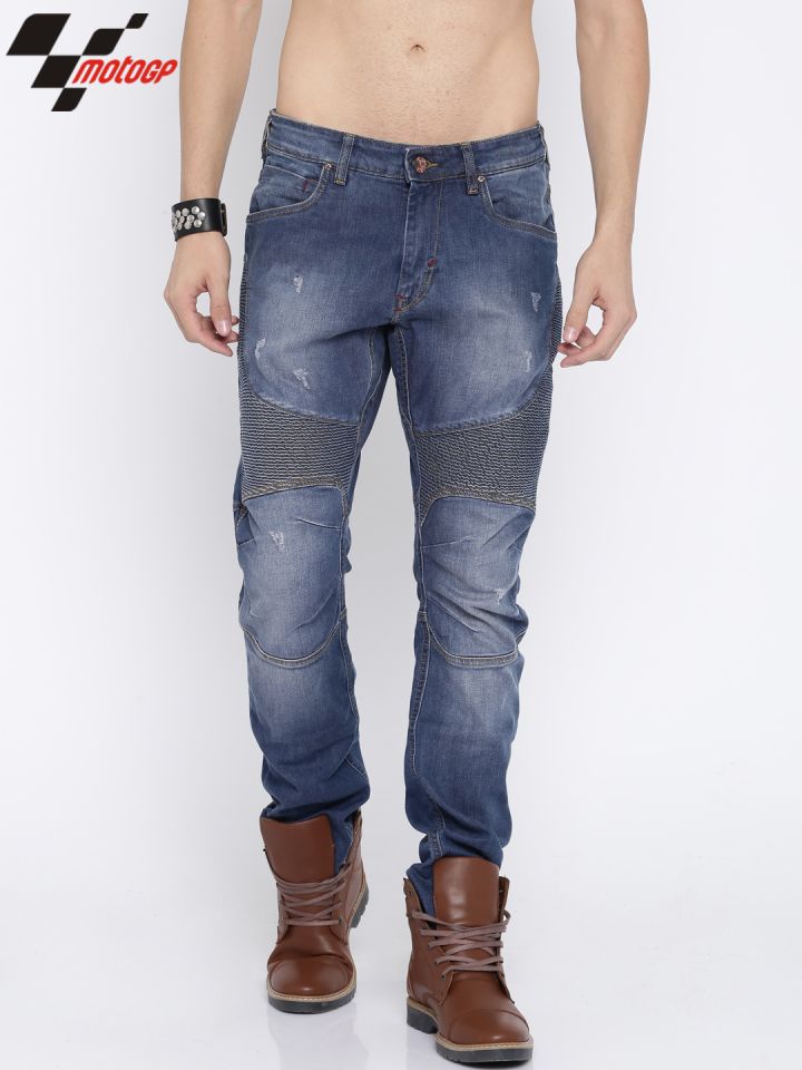 Buy RDSTR Men Blue MotoGP Slim Fit Low Distress Stretchable Jeans