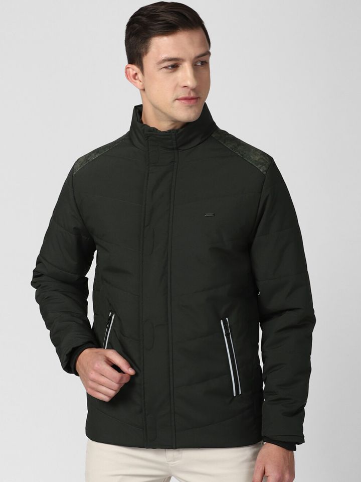 Buy Peter England Casuals Men Olive Green Puffer Jacket Jackets