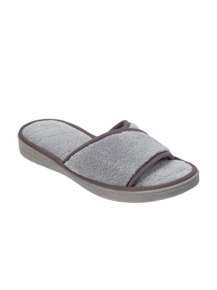 Dearfoam open shop toe slippers womens