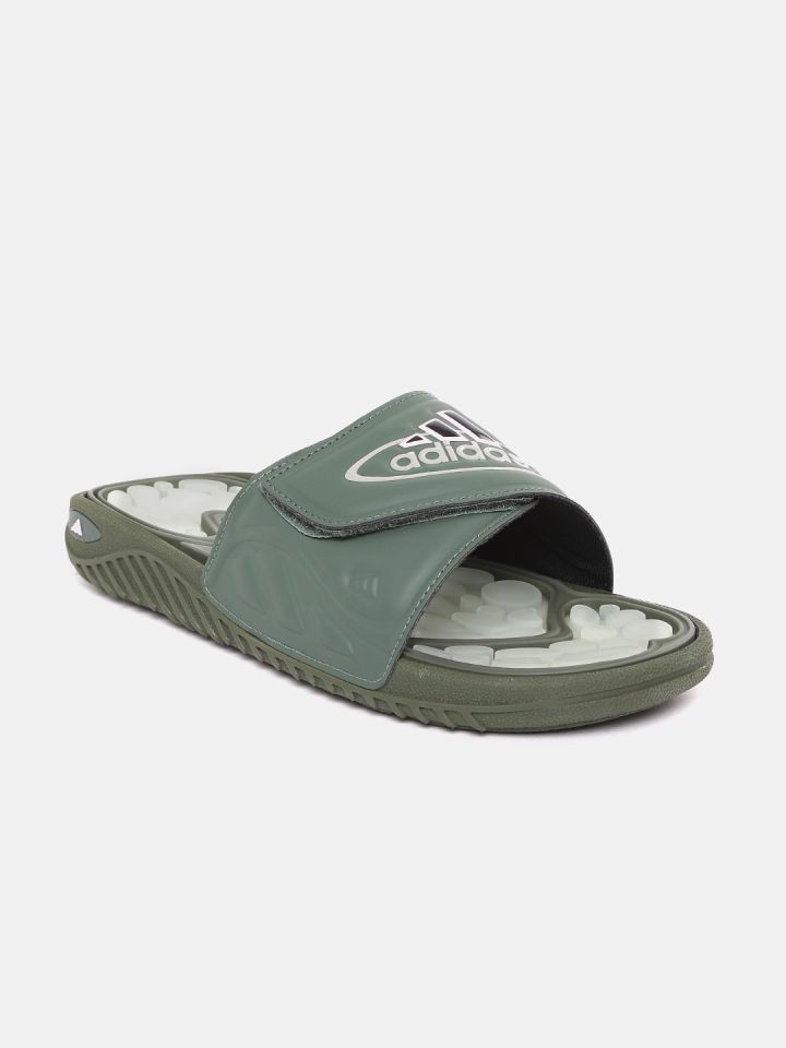 Green adidas slides mens store