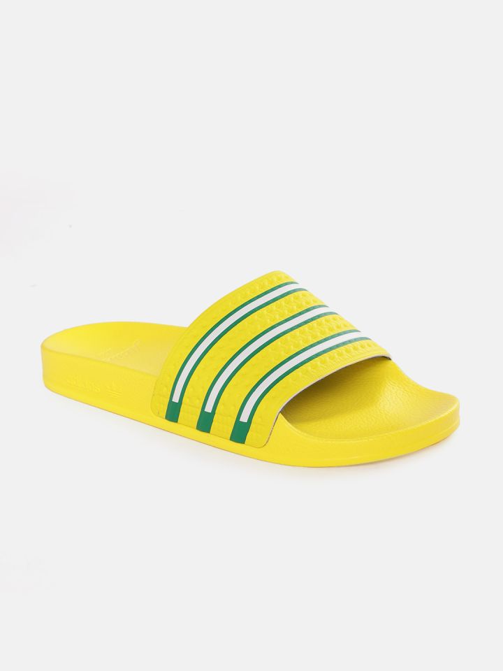 Adidas yellow flip flops best sale