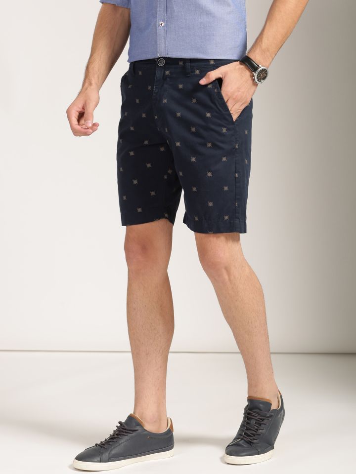 Buy Harvard Men Navy Blue Printed Regular Fit Sustainable Chino Shorts -  Shorts for Men 1874586