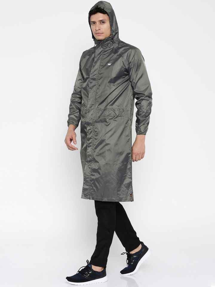 wildcraft hooded longline rain jacket