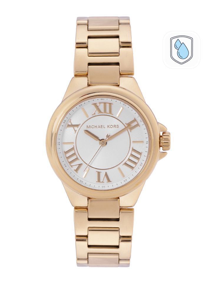 Buy Michael Kors Women White Dial & Gold Toned Bracelet Style