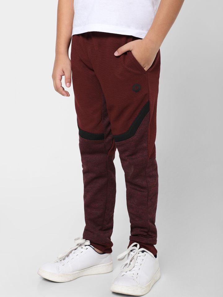 Buy Jack Jones Boys Maroon Solid Track Pants Track Pants for