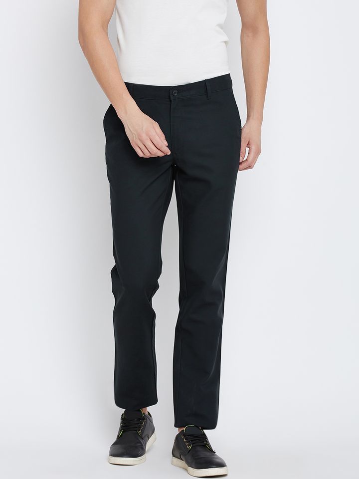 navy slim trousers