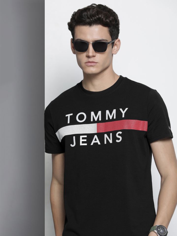Black and red sales tommy hilfiger shirt