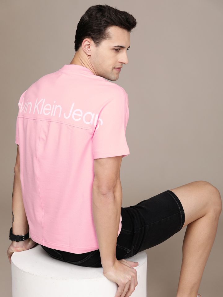 Calvin Klein Jeans Men Pink Printed Pullover Sweatshirt