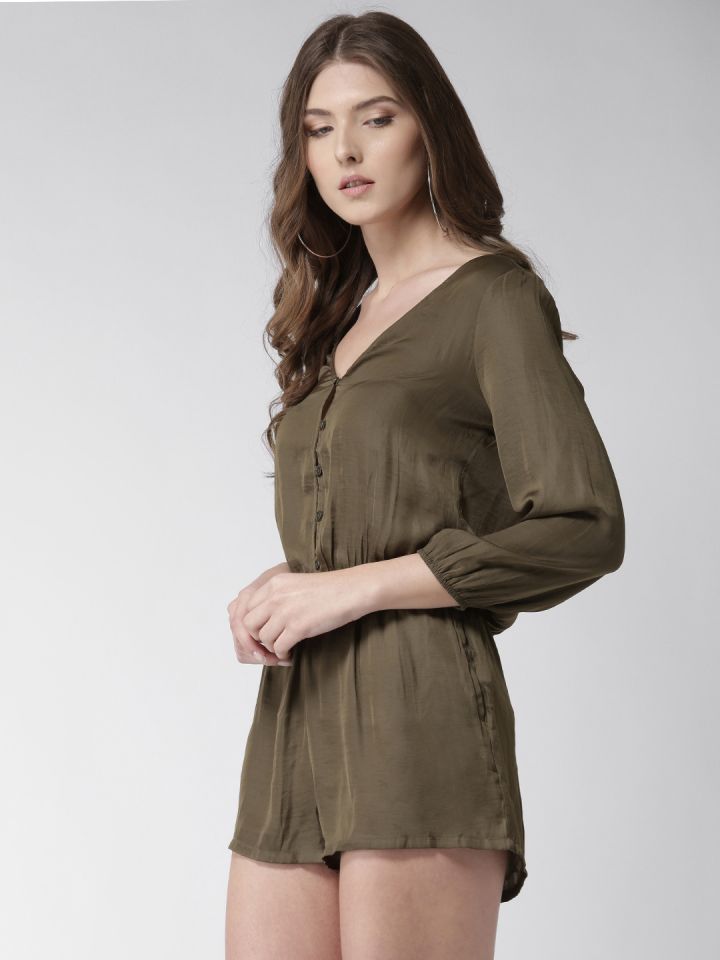 Army green playsuit sale
